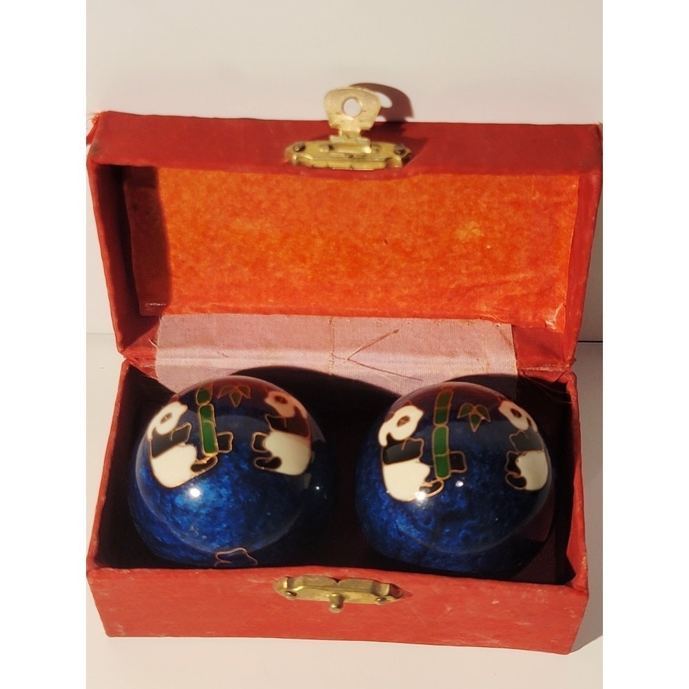 Baoding Chinese Balls Panda Musical Healing Hand Therapy in Original Box - Picture 4 of 10